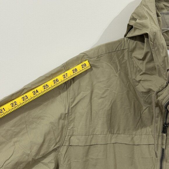 90s Y2K Columbia Dad Jacket Tan Lightweight Hooded Jacket Zip Pockets Mens 2XL - Picture 9 of 14